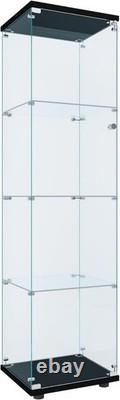 Curio Cabinet Glass Display Case for Collectibles with Door, 4 Display Shelve