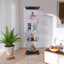 Curio Cabinet Glass Display Case for Collectibles with Door, 4 Display Shelve