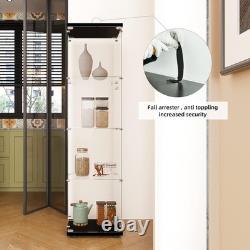 Curio Cabinet Glass Display Case for Collectibles with Door, 4 Display Shelve