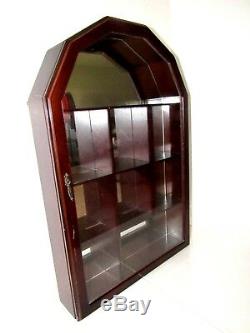 Curio Wall Cabinet Display Case Shadow Box -Three Hand Corp. WithDoor & Mirror 24