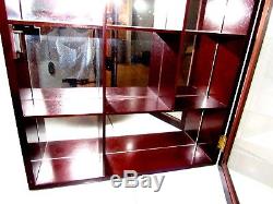 Curio Wall Cabinet Display Case Shadow Box -Three Hand Corp. WithDoor & Mirror 24
