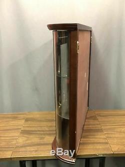 Curved Glass Vintage Curio Display Case Three Glass Shelf Knick Knack Stand