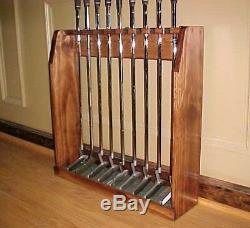 Custom Made Solid Wood Display Rack Case for Set Golf Clubs Irons or 9 Putters
