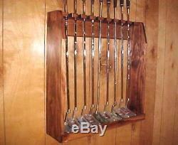 Custom Made Solid Wood Display Rack Case for Set Golf Clubs Irons or 9 Putters