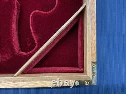 Custom Wooden Display Case For 4 Revolvers Maroon Velvet Lined