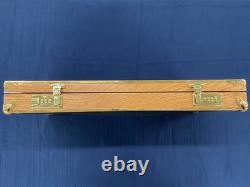 Custom Wooden Display Case For 4 Revolvers Maroon Velvet Lined