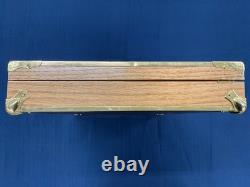 Custom Wooden Display Case For 4 Revolvers Maroon Velvet Lined