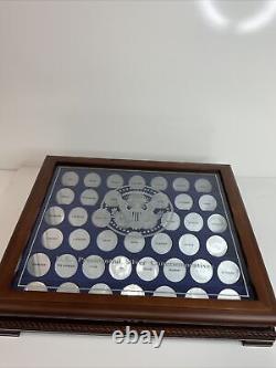DANBURY MINT U. S. Presidential SILVER Commemoratives Proof Set Wood DISPLAY CASE