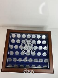 DANBURY MINT U. S. Presidential SILVER Commemoratives Proof Set Wood DISPLAY CASE