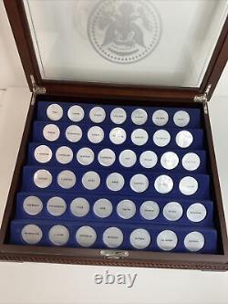 DANBURY MINT U. S. Presidential SILVER Commemoratives Proof Set Wood DISPLAY CASE