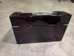 DIPLOMAT Dark Cherry Quad 4 Watch Winder Lockable Display Box + 5 Case DEFECT