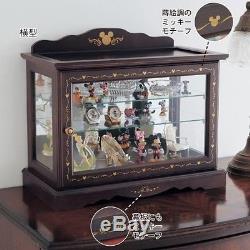 DISNEY Mickey Collection Display Cabinet Case Furniture Wood Made in Japan E2407