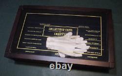 Danbury Mint Collectible Coins of America Wood Display Case w Gloves