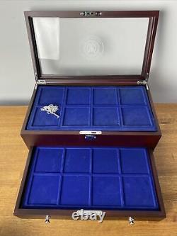 Danbury Mint Morgan Silver Dollar Display Case 16 Slots With Key