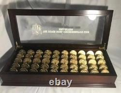 Danbury Mint Super Bowl Flip Coin Collection in solid wood display case