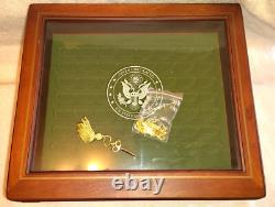 Danbury Mint US State Quarters Wood Display Case, w Storage Drawer & 2 Keys