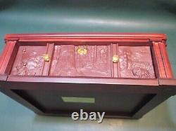 Danbury Mint US State Quarters Wood Display Case, w Storage Drawer & 2 Keys