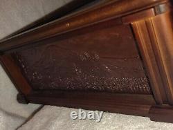Danbury Mint US State Quarters Wood Display Case, w Storage Drawer & 2 Keys