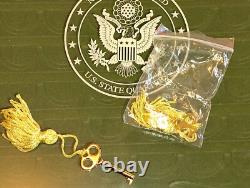 Danbury Mint US State Quarters Wood Display Case, w Storage Drawer & 2 Keys