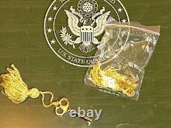 Danbury Mint US State Quarters Wood Display Case, w Storage Drawer & 2 Keys