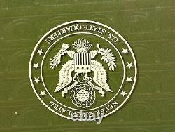 Danbury Mint US State Quarters Wood Display Case, w Storage Drawer & 2 Keys