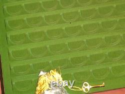 Danbury Mint US State Quarters Wood Display Case, w Storage Drawer & 2 Keys