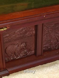 Danbury Mint US State Quarters Wood Display Case, w Storage Drawer & 2 Keys