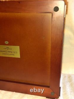 Danbury Mint US State Quarters Wood Display Case, w Storage Drawer & 2 Keys