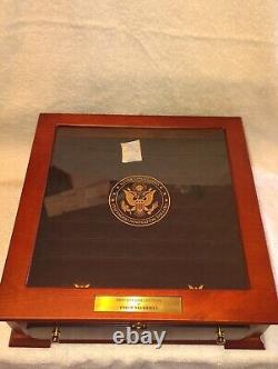 Danbury Mint, Uncirculated Statehood Innovation Dollars Wood Display Case, & Key