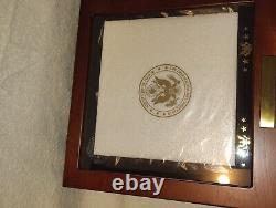 Danbury Mint, Uncirculated Statehood Innovation Dollars Wood Display Case, & Key