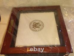 Danbury Mint, Uncirculated Statehood Innovation Dollars Wood Display Case, & Key