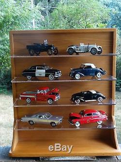 Danbury Mint Wood Display Case For 10 124 Scale Diecast Model Cars Oak Shelf