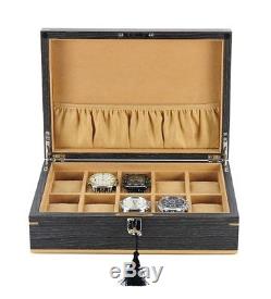 Dark Ginkgo 10 Wrist Watch Jewellery Solid Wood Display Storage Wooden Case Box