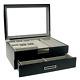 Decorebay Modern Black Wood Cufflink Case Ring And Jewelry Box