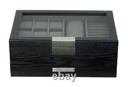 Decorebay Black wood Hand made Storage Organizer Jewelry Box Gift super star