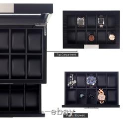 Decorebay Oak Wood 20 Slot Watch display Jewelry Box Storage Organizer(Darling)