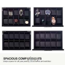 Decorebay Oak Wood 20 Slot Watch display Jewelry Box Storage Organizer(Darling)