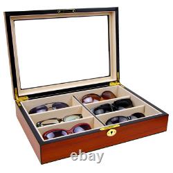 Decorebay Rose wood Eyeglass Sunglass Glasses Display Case Organizer Gift New