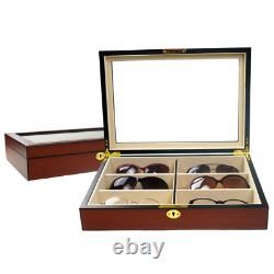 Decorebay Rose wood Eyeglass Sunglass Glasses Display Case Organizer Gift New