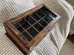 Deferichs Watch Box showcase 12 slots & drawer solid wood walnut stained