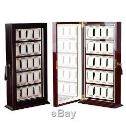 Deluxe 20 Watch Wood Display Wall Case Stand Storage Organizer Holder Box Hang