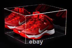 Deluxe Acrylic Basketball Shoe Display Case with Mirror and Wood Floor (A026)