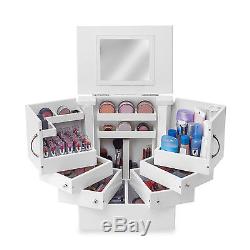 Deluxe Cosmetic Organizer Makeup Wood Case Holder Display Stand Storage Box NEW