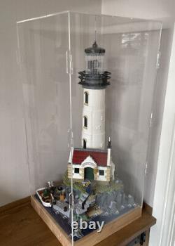 Deluxe Hardwood & Clear Acrylic Display Case for the LEGO Lighthouse