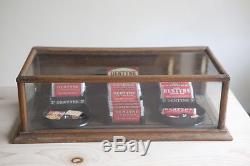 Dentyne Gum Display Case Wood Oak Antique Rear glass Store counter Packaging