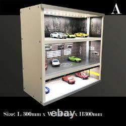 Diorama 1/64 LED Lighting Model Car Parking Lot Garage 3 Layers Display Scenery
