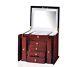 Diplomat Elegant Teak Wood Finish Jewelry Vanity Box Storage Display Chest Case