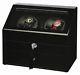Diplomat Gothica Black Wood Quad 4 Automatic Watch Winder Display Storage Case