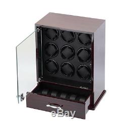 Diplomat Nine 9 Automatic Watch Winder Black Wood Display Storage Case Box NEW