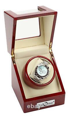 Diplomat Single 1 Watch Winder Box Cherry Wood Display Case 31-405